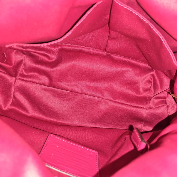 Euc Coach Poppy Signature Lurex C Outline Pink Silver - Picture 6 of 6